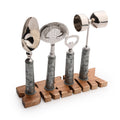 Steel Bar Tool Set with Wood Magnetic Base 