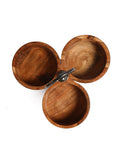 Cyrus 3-section Wooden Nut Bowl | Wooden Nut Bowl